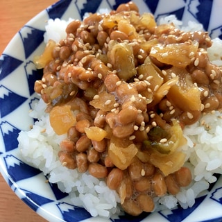 福神漬けの納豆ご飯☆